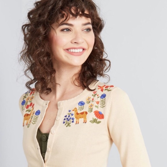 Modcloth Sweaters - NWT Princess Highway Flawlessly Folksy Embroidered Cardigan from ModCloth